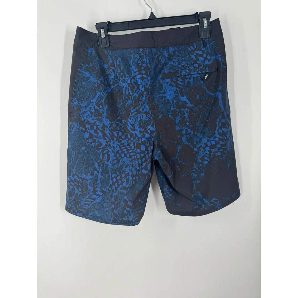 Vans MTE Daily Sideline Boardshorts Mens 30 Black Blue Tonal Checkerboard 19